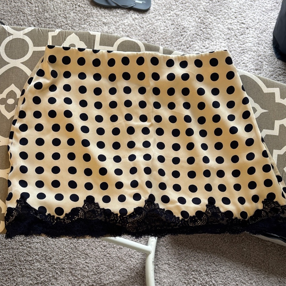 Abercrombie Polka Dot Lace Trim Mini Skirt